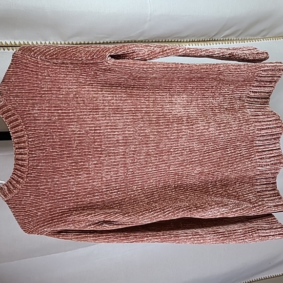 Orvis Womens M Chenille Crew Neck Pullover Sweater Pink Ribbed Soft - Picture 3 of 3
